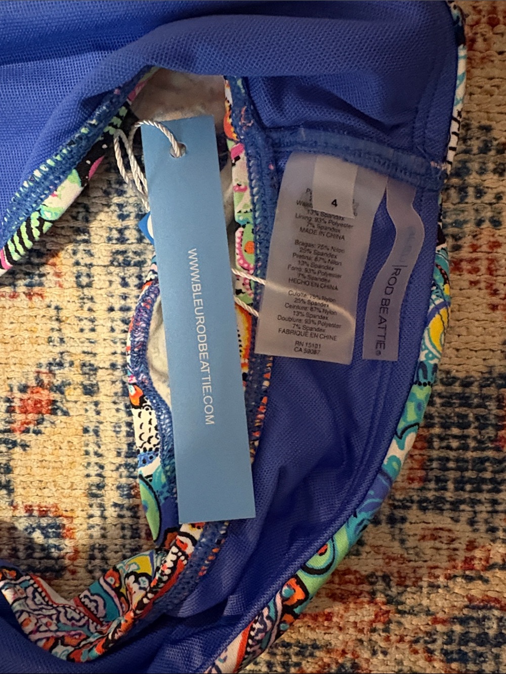 Bleu Rod Beattie Let Loose Sarong Hipster Bikini Bottoms SZ 4 NWT - Picture 5 of 5